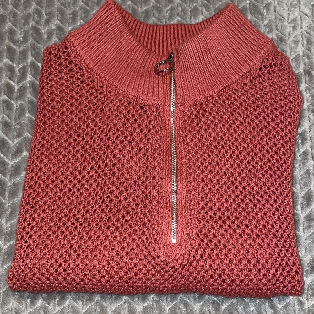 BRIT.NY Pullover 3/4 Length Zipper‎ Sleeveless Sweater. Size XL. NWOT.  Cotton.